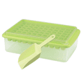 thumbnail image 1 of Bandeja pequeña para cubitos de hielo con tapa y contenedor, viene con contenedor para cubitos de hielo, pala y cubierta, apilable sin BPA, 1 of 5