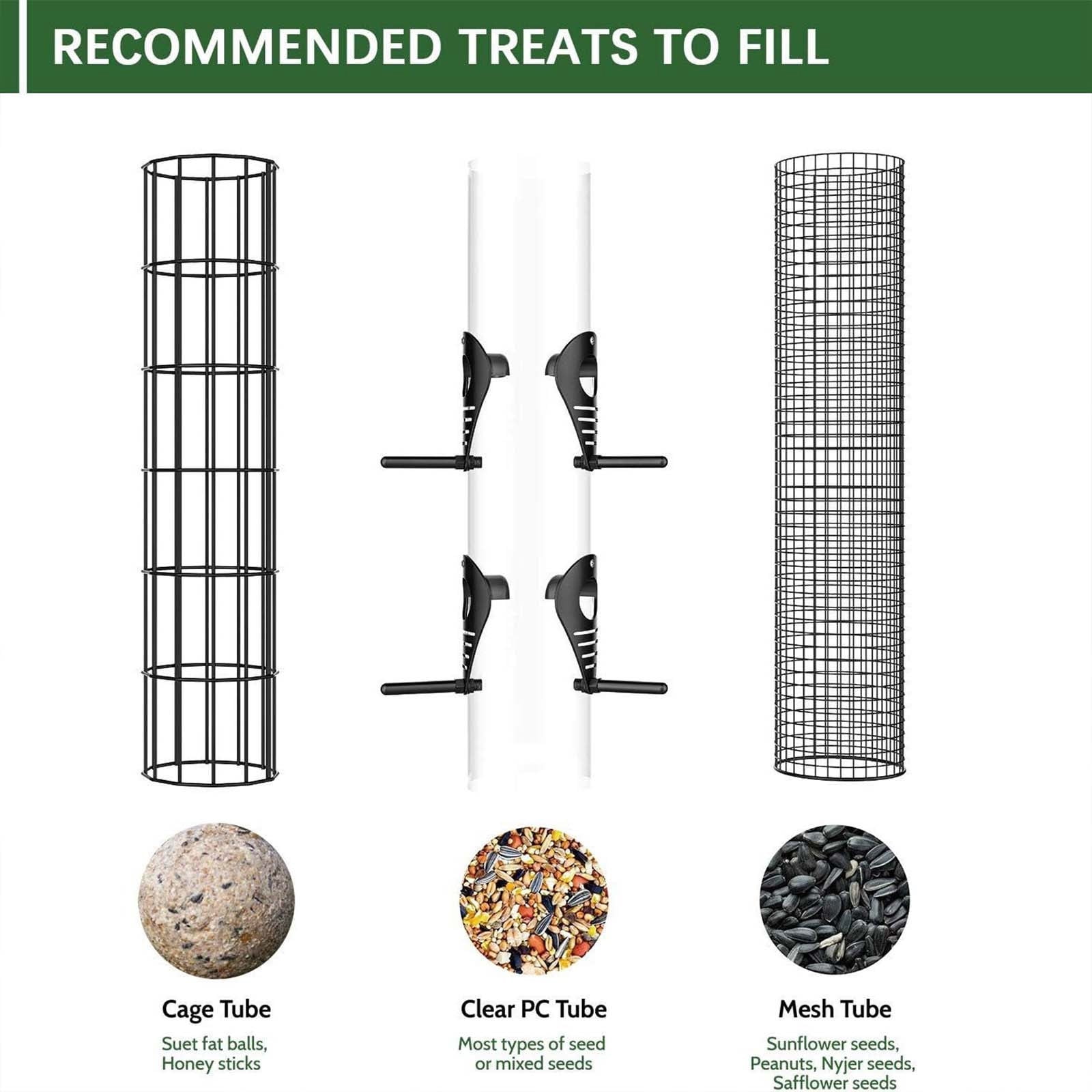 BiFandian 3 in 1 Metal Tube Bird Feeder, Outdoor Hanging Bird Feeder with Three Tubes, Multi Port Feeder for Garden and Yard