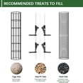 thumbnail image 5 of Loespoir 13-in-1 Metal Three-tube Bird Feeder, Outdoor Hanging Bird Feeder, Multi-Chamber Feeder, for Garden, Patio, Attracts Multiple Birds, 5 of 6