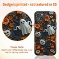 thumbnail image 2 of Halloween Ghost iPhone Case, Spooky Pumpkin & Autumn Flower Design Protective Cover, Cute Scary Aesthetic Phone Case for iPhone 16 15 14 13 12 11 Pro Max Plus Mini, 2 of 6