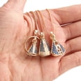 thumbnail image 5 of Collar con colgante de circonitas microincrustadas de doble cara bañado en cobre de 18 quilates, 5 of 5