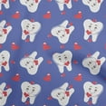 thumbnail image 1 of oneOone Viscose Chiffon Medium Blue Fabric Asian Kawaii Rabbit Sewing Material Print Fabric By The Yard 42 Inch Wide, 1 of 4