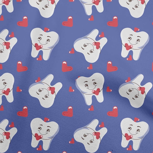 oneOone Viscose Chiffon Medium Blue Fabric Asian Kawaii Rabbit Sewing Material Print Fabric By The Yard 42 Inch Wide