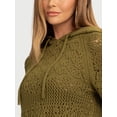 thumbnail image 3 of Jessica Simpson Women's Mikaela Pointelle Hoodie Sweater with Long Sleeves, Lightweight, Sizes XS-XL, 3 of 10
