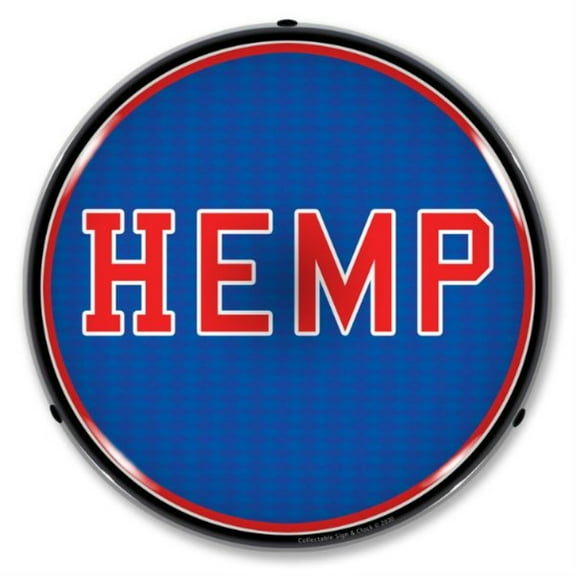 Collectable Sign and Clock Hemp LED Lighted Premium Sign