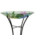 thumbnail image 5 of Alpine Corporation 18" Glass Birdbath w/ Colorful Flowers w/ Metal Stand, 5 of 5
