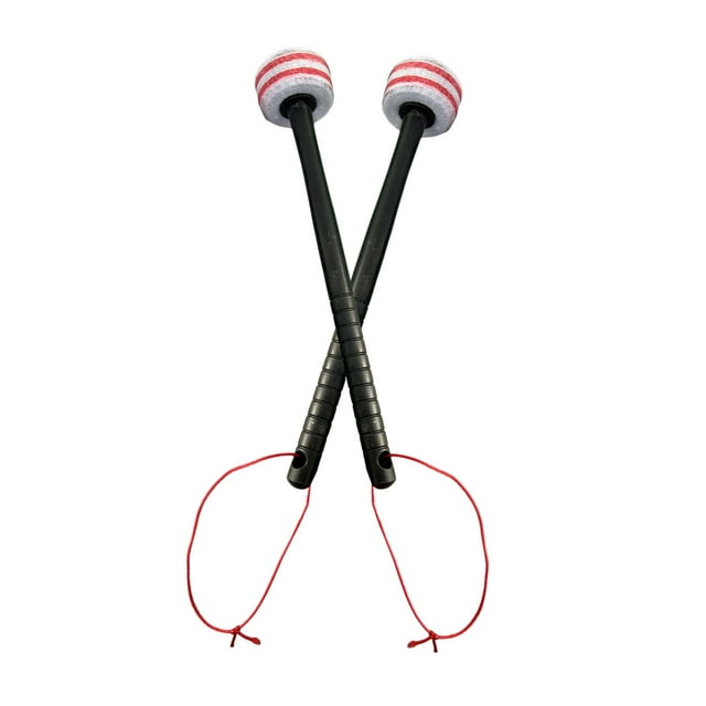 Tachiuwa 2x Maillets Tambour Antidérapants, Accessoires d'Instruments de Précision, Maillets à Tête en Feutre, 32.5cm Gris Rouge
