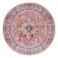 thumbnail image 3 of Unique Loom Timeless Collection Area Rug - Simon (7' 7" Round Red/Teal), 3 of 7