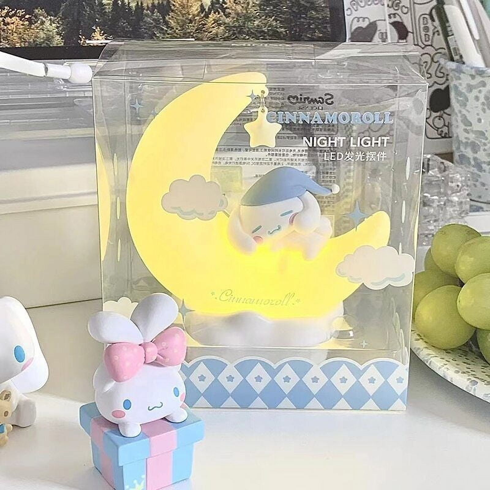 Moon Shaped Night Light Kuromi Cinnamoroll Bedside Lamp Desk Lamp sweet Gift For Kids