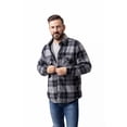 thumbnail image 6 of Men's Heat Holders Heatweaver Lined Fleece Shirt Jacket Color: Gray Black Size: L, 6 of 9