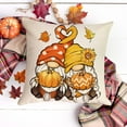 thumbnail image 4 of Fall Gnome Pumpkin Decorative Throw Pillow Covers 18x18 Set of 4, Autumn Truck Buffalo Plaid Check Porch Patio Outdoor Pillowcase, Maple Leaves Thanksgiving Farmhouse Cushion Case Home Decor, 4 of 6