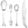 thumbnail image 1 of Cubiertos infantiles de acero inoxidable SSuperp 4 piezas plata, 1 of 5