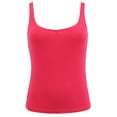 thumbnail image 3 of Curve Muse Women's Sexy Slim Fit Camisole Tank Top with Shorts Pajama Set pack of 1-CORAL-M, 3 of 7
