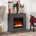 thumbnail image 2 of Evelyn&Zoe Santos 30" Wide Mantel Fireplace with Crystal Fireplace,sert, Charcoal Gray, 2 of 7