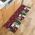 thumbnail image 3 of Christmas Kitchen Mat Rug 1 PCS Snowman Buffalo Xmas Tree Snowflakes Black Red Plaid Runner Rug Anti-Fatigue Comfort Memory Foam Standing Mat Non-Slip Floor Door Mat for Bathroom Bedroom 20x47in, 3 of 6