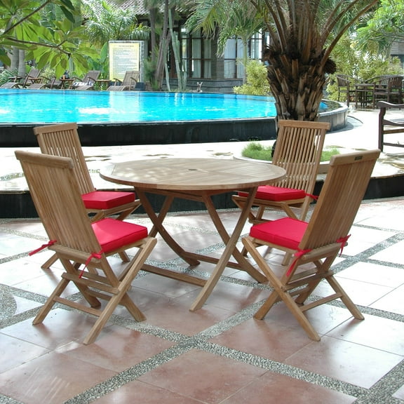 Anderson Teak 5 Piece Folding Patio Dining Set