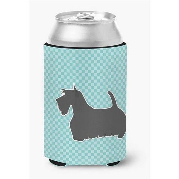 Caroline's Treasures BB3769CC Scottish Terrier Checkerboard Blue Can or Bottle Hugger, Can Hugger, multicolor