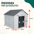 thumbnail image 2 of Casa para perro Mediano / Chico MascoAmigo con Puerta Metalica-Termica-de plastico 75x65x63 cm Gris, 2 of 8