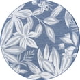 thumbnail image 3 of 6ft Round Water Resistant, Indoor Outdoor Rugs for Patios, Front Door Entry, Entryway, Deck, Porch, Balcony | Outside Area Rug for Patio | Blue, Floral | Size: 5'3'' Round, 3 of 6