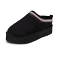 thumbnail image 1 of Pantuflas tipo zueco con plataforma de microsuede para mujer Jessica Simpson, negras, 1 of 7