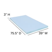 Emma + Oliver 3 Gel Infused Cooling Memory Foam Mattress Topper, CertiPUR-US Certified Memory Foam- Twin
