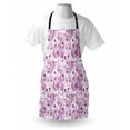 thumbnail image 4 of Orchid Apron, Ornate Flower Blooms with Curly Leaves Petals Spring Inspired Exotic, Unisex Kitchen Bib with Adjustable Neck for Cooking Gardening, Adult Size, Lilac Magenta White, by Ambesonne, 4 of 4