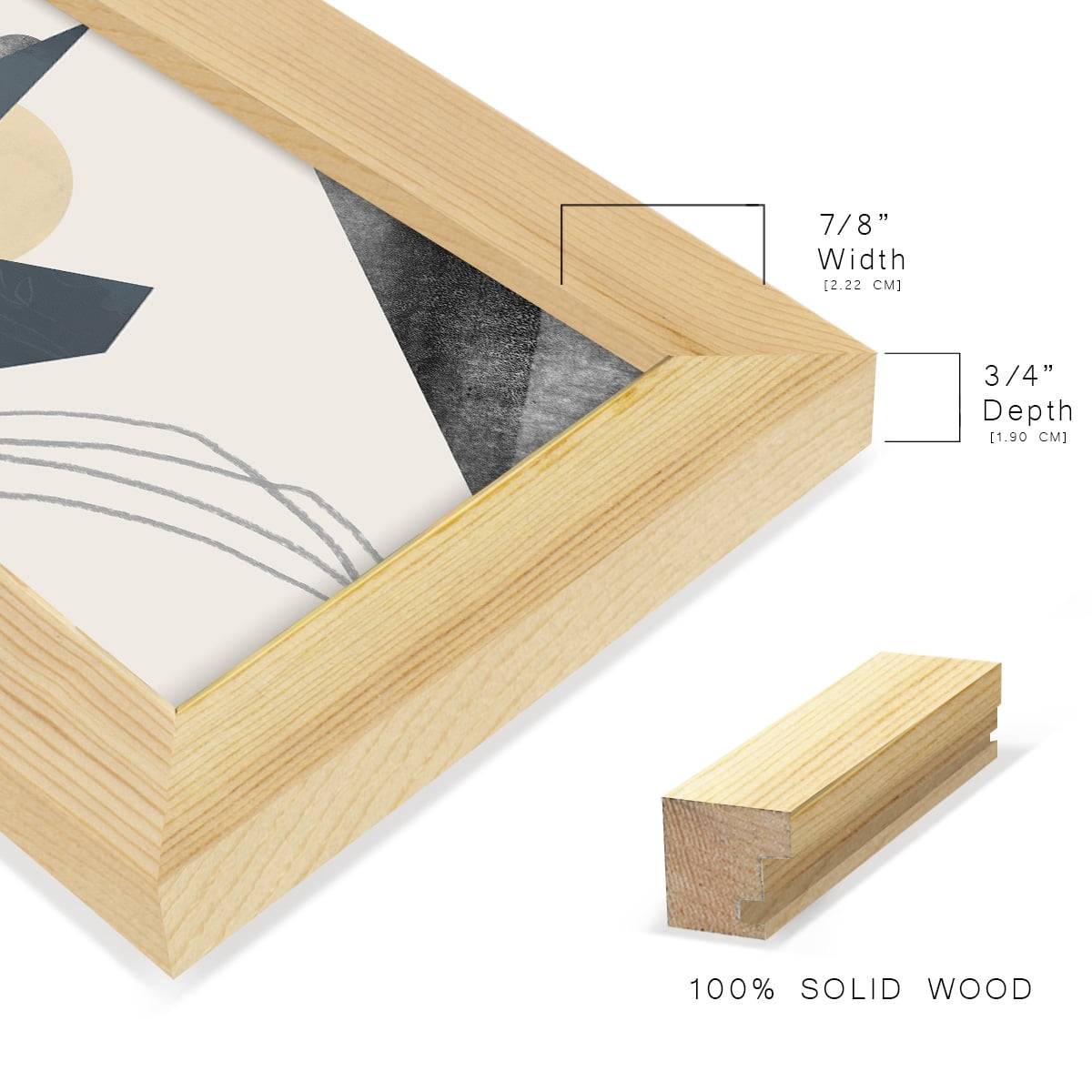Diamond Slate IV - Framed Print w/glass - Natural Wood