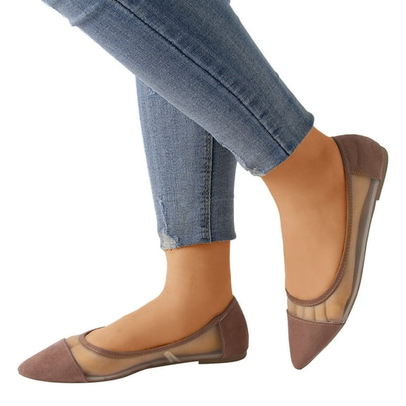 NOKIO Women Mesh Pointed Toe Breathable Flat Shoes Women Slip On Shoes Women's Loafers Dress Shoes Women's Shoes Flat Shoes Comfortable Casual Dress Shoes