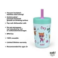 thumbnail image 5 of Zak Designs 12oz Super Kitties Kids Straw Tumbler, Stainless Steel Vacuum Insulated Kincaid Tumbler with Silicone Straw Utilizing Leak-Proof Valve, Travel Straw Tumbler, 5 of 9