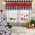 thumbnail image 5 of Valentine's Day Curtain Valances for Windows, Kitchen Valance Window Treatments Panel 2 Pack, Red Rose Flowers Buffalo Plaid Romantic Rod Pocket Short Curtains for Bathroom Bedroom 60 x 18 Inch, 5 of 8