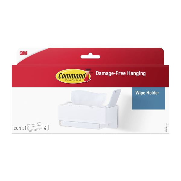 Command™ Wipe Holder, 1 holder, 4 Large Strips
