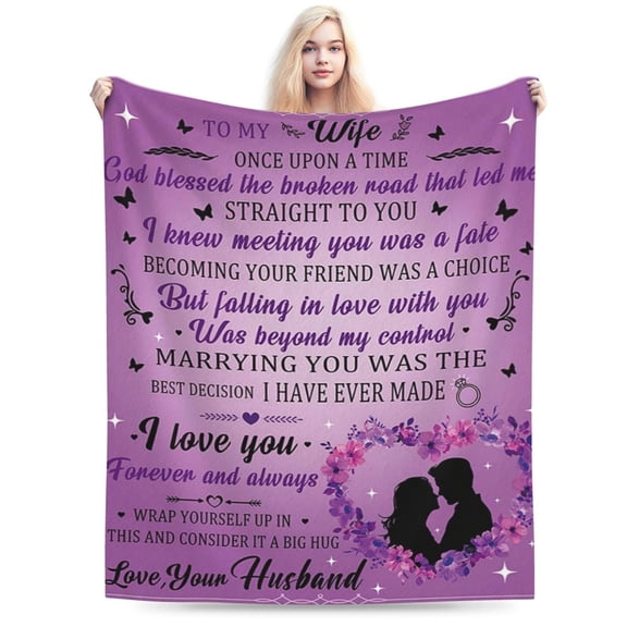 Gift for Wife, Wife Birthday Gift Ideas, Birthday Gift for Her Blanket 50x40