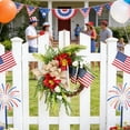 thumbnail image 3 of Artificial Patriotic Wreath with Flag Sunflower Peony Design Front Door Decor Independence Day Memorial Day 4 Sizes Wall Porch, 3 of 6