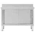 thumbnail image 3 of vidaXL Work Table with Sliding Doors 120x50x(95-97) cm Stainless Steel, 3 of 5