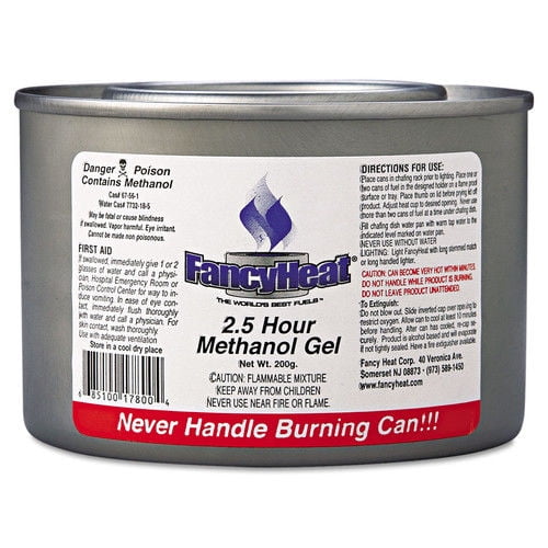 FancyHeat F800 Methanol Gel Chafing Fuel Can, 2 1/2hr Burn, 7oz, 72