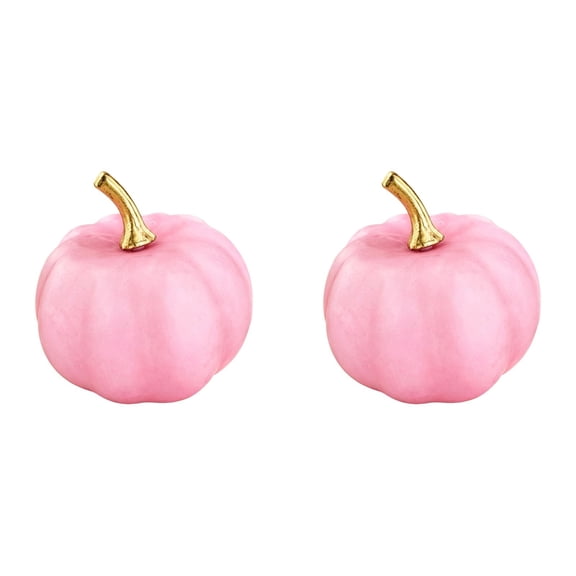 YAZHPA Artificial Foam Pumpkin Decor, Lifelike Pink Fake Pumpkin Props for Fall Autumn Halloween Thanksgiving Home & Party Holiday Decorations,2Pcs
