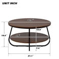 thumbnail image 7 of Coffee Table, Small Round Table with Storage Open Shelf, Round Modern Coffee Table Cocktail Table, Industrial Design with Crossed Leg, for Livingroom, Bedroom, Dorm, Brown, 7 of 7