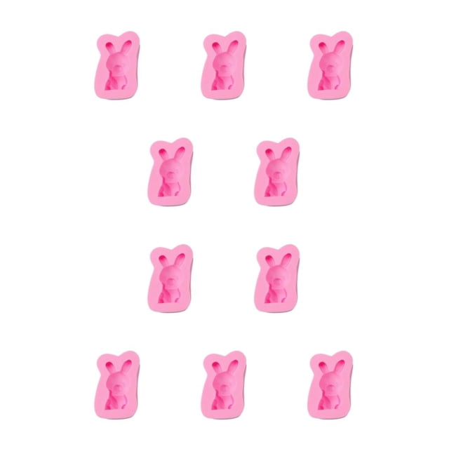 Yuarrent Molde de silicona de dibujos animados para fiestas, vacaciones, casa, café, gelatina, Mousse de Chocolate, pastel, pudín, herramienta Rosa Tipo 1 10piezas