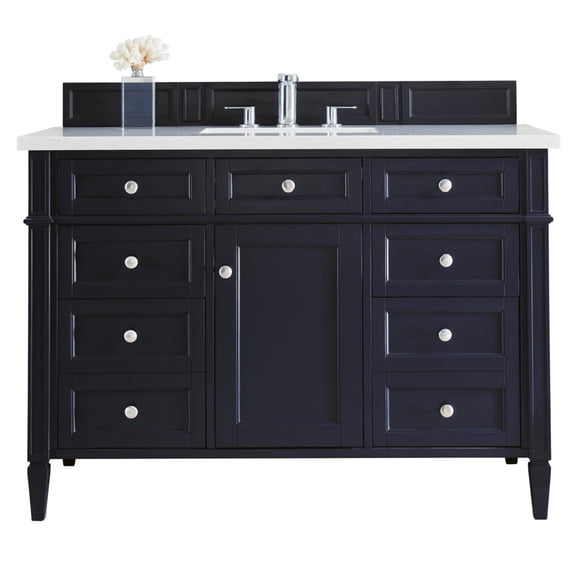 James Martin Vanities 650-V48-VBL-3WZ Brittany 48" Single Basin Poplar Wood Vanity Set -