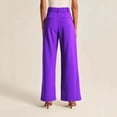 thumbnail image 7 of AILIYIL Lightweight Tailored Premium Fabric Wide Leg Pants Women'S Casual High Waisted Wide Leg Pants Casual Pants With Pockets (Purple,L), 7 of 7