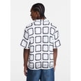 thumbnail image 4 of No Boundaries Men's Faux Crochet Pattern Boxy Fit Button Through Sweater Polo, Sizes XS-3XL, 4 of 6
