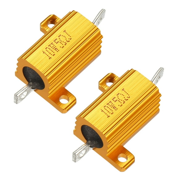 2 Pcs Aluminum Case Resistor 10W 5 Ohm Wirewound for  Converter with Rod Post