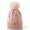 Pink, variant on Women Winter Pompom Beanie Hat with Warm Fleece Lined, Thick Slouchy Knit Skull Ski Cap