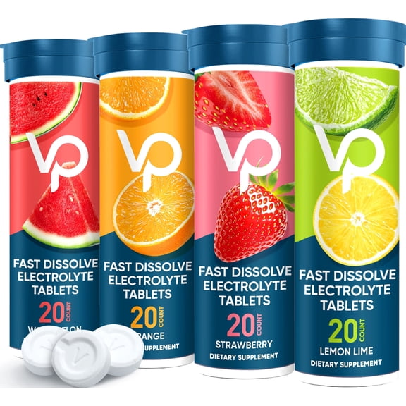 Venture Pal Chewable Electrolyte Tablets, 80 Count Fast-Dissolve Sugar-Free Stick Salt Tablets - for Rapid Hydration, Outdoor Running, Hiking, Sports | Keto & Vegan Friendly | 4 Pack