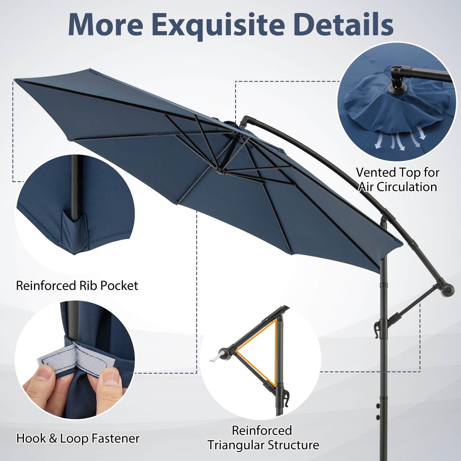 costway patio market offset umbrella base stand with sandbags Fillable Umbrella Base with 2 Sandbags and Dust-proof Cover