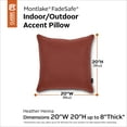 thumbnail image 4 of Classic Accessories Montlake FadeSafe Indoor/Outdoor Accent Pillows, 20 x 20 x 8 Inch, 2 Pack, Heather Henna, 4 of 7