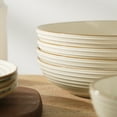 thumbnail image 6 of Famiware Jupiter 12 Piece Stoneware Dinnerware Set, Plates and Bowls Set for 4, Vanilla White, 6 of 8