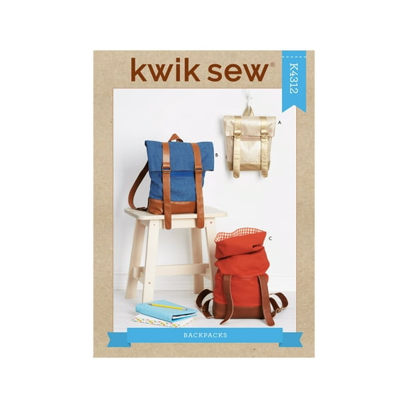 Kwik Sew Sewing Pattern 4312 - Back Packs in 2 Sizes, Size: OS (One Size)
