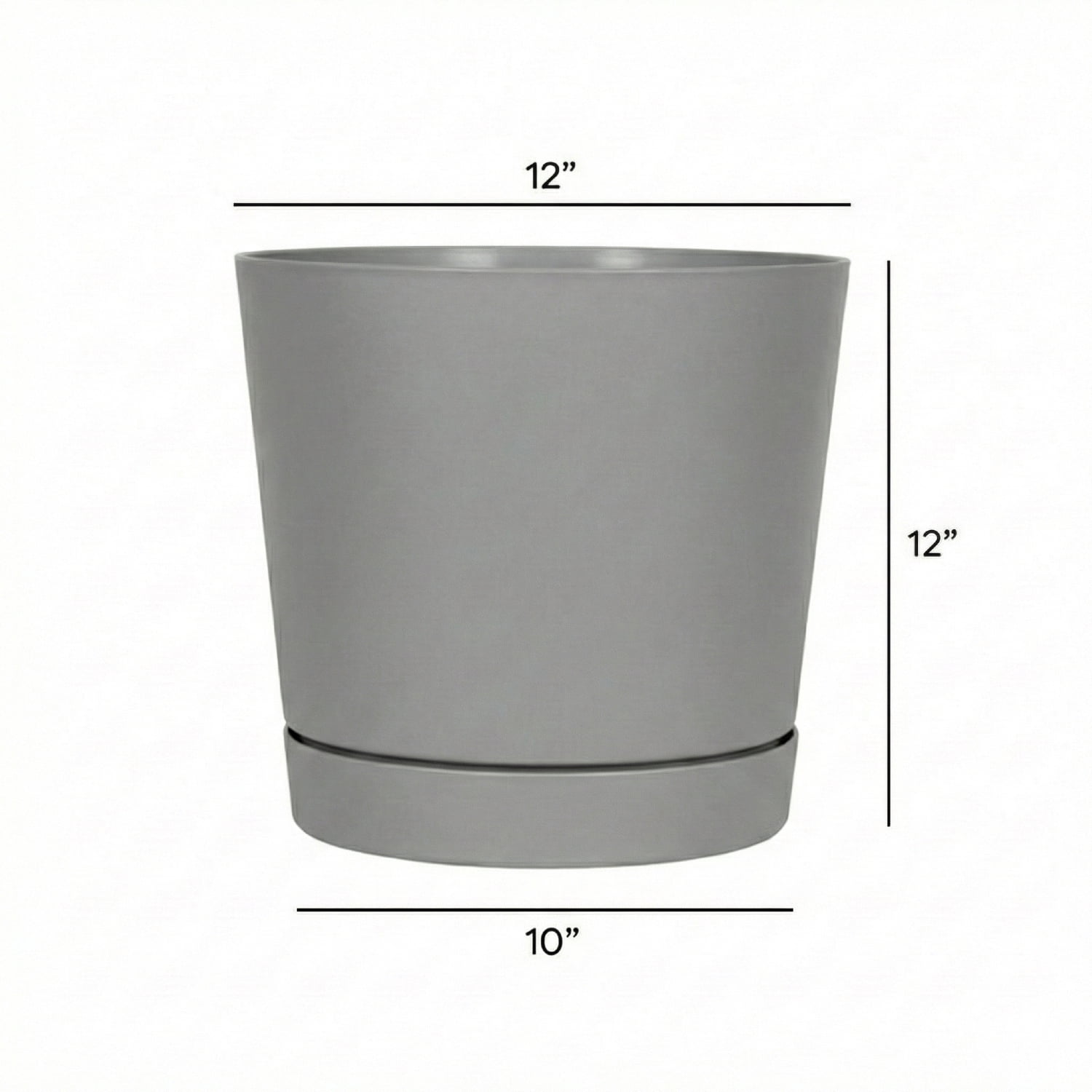 Root & Vessel Majestic Full Depth Cylinder Planter, Gray, 12"