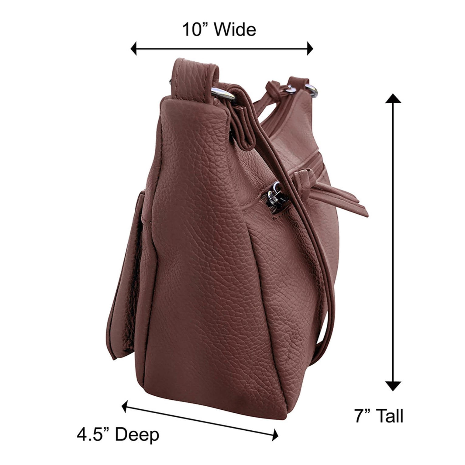 Women's Leather Medium Cross Body Purse Shoulder Ladies Handbag with Many Pockets